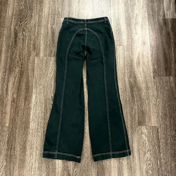 Free People High-Rise Foxy Flare Jeans Green Size 29R Retro Boho Stretch Denim - Picture 8 of 10